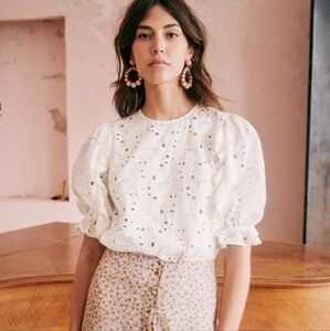 Sezane Yaelle Blouse in Ecru